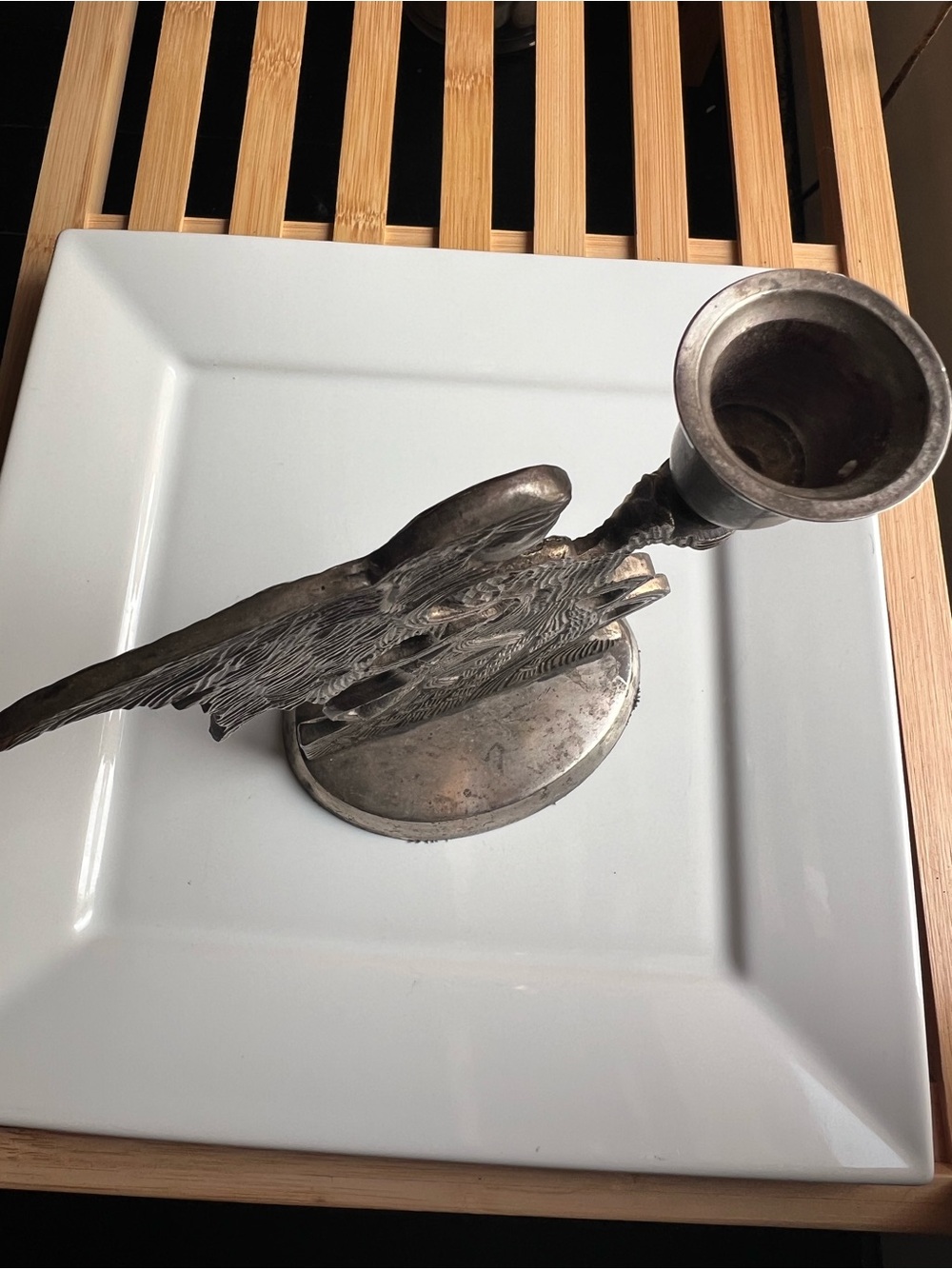 Silver Tone Angel Candle Holder - Picture 4 of 5